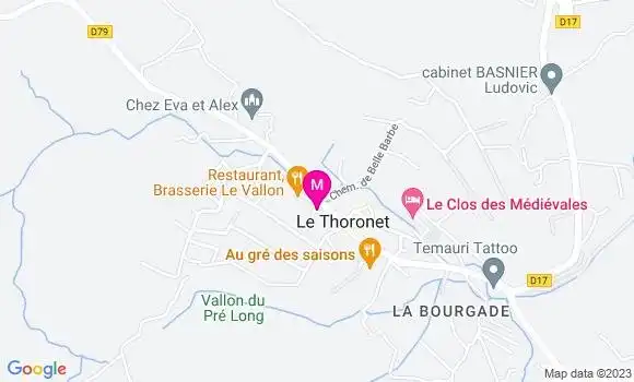 Localisation Pizzeria Le Vallon