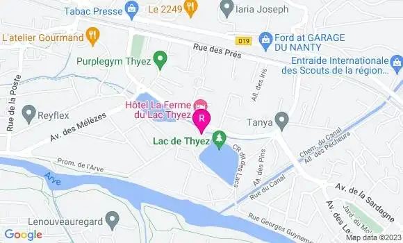 Localisation Auberge des Lacs