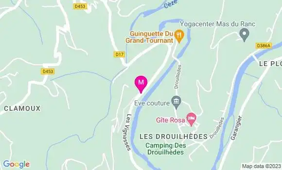 Localisation Restaurant  La Guinguette du Grand Tournant