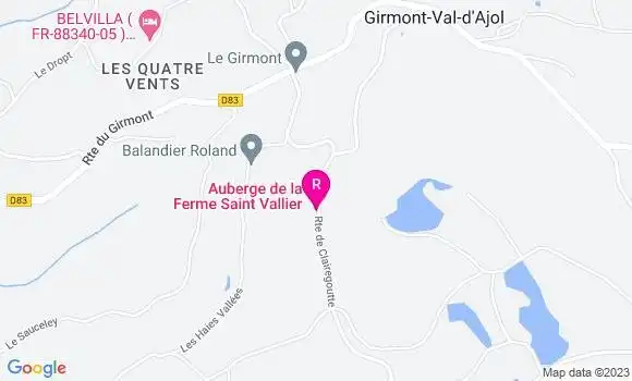 Localisation Auberge de la Ferme Saint Vallier