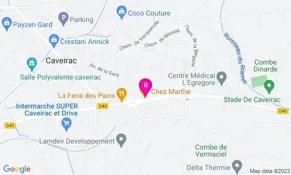 Localisation Restaurant  Chez Marthe