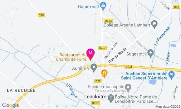 Localisation Restaurant  Le Champ de Foire