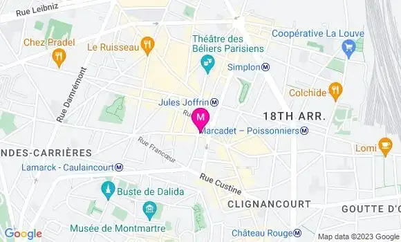 Localisation Restaurant  Le Sarment de Montmartre