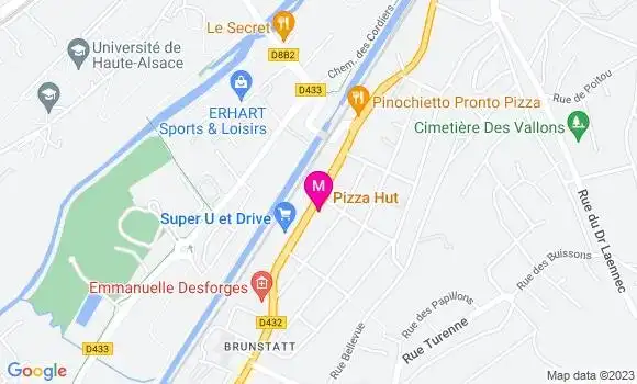 Localisation Pizzeria Pizza Hut