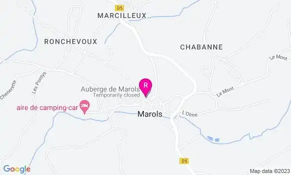 Localisation Auberge de Marols