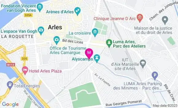 Localisation Restaurant  Le Patio des Alyscamps