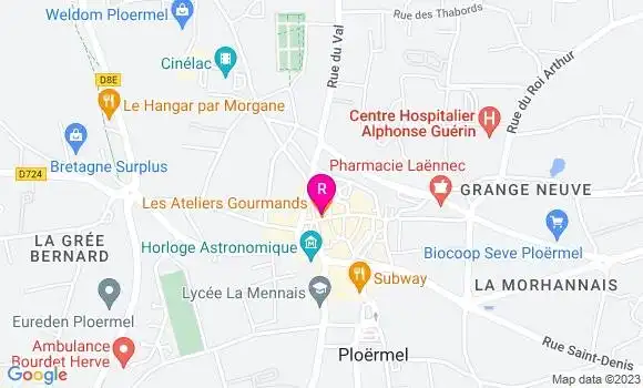 Localisation Crêperie Les Ateliers Gourmands