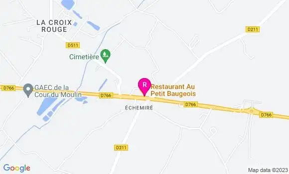 Localisation Restaurant  Au Petit Baugeois