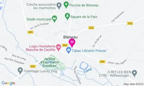 Localisation Restaurant  Aux Plaisirs de Puisaye