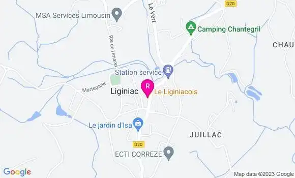Localisation Restaurant  Le Liginiacois