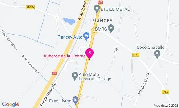 Localisation Auberge de la Licorne