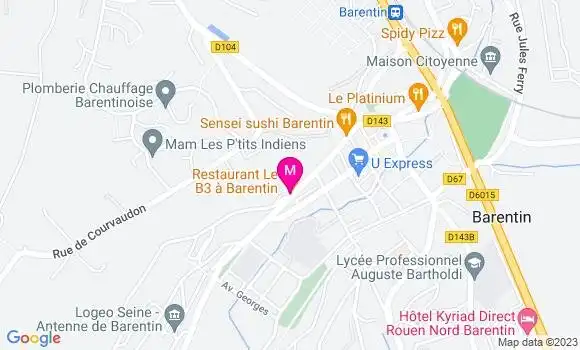 Localisation Restaurant  Le B3 Temporaire