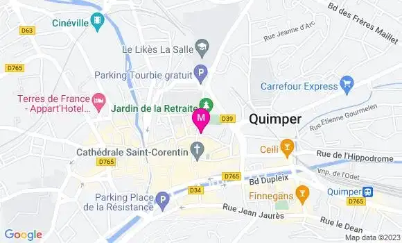 Localisation Crêperie Au Vieux Quimper