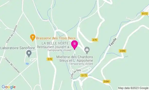 Localisation Restaurant  Domaine la Belle Verte