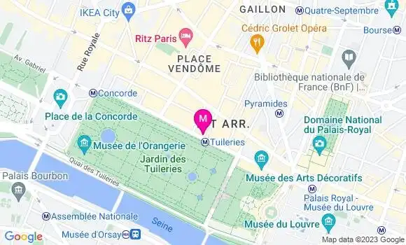 Localisation Café des Tuileries
