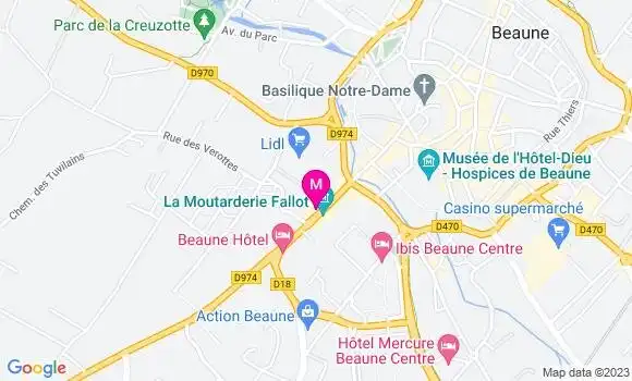 Localisation Restaurant  La Beaune Heure