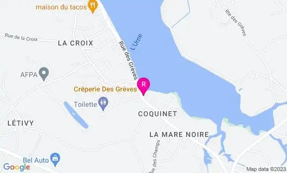 Localisation Crêperie des Grèves