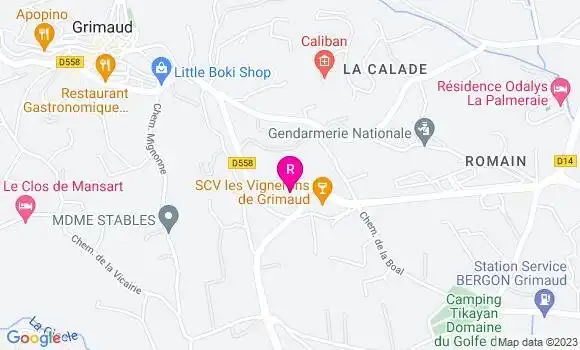 Localisation Restaurant  La Bastide Blanche