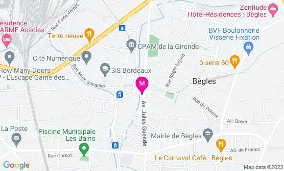 Localisation Restaurant  Le Comptoir de Bègles