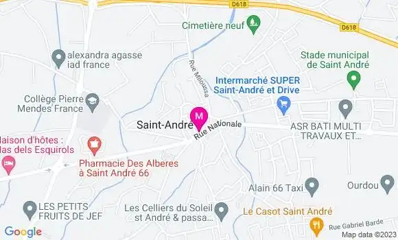 Localisation Restaurant  La Rotisserie des Albères