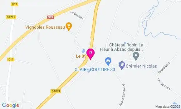 Localisation Restaurant  Le 89