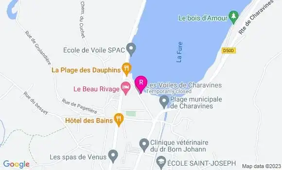 Localisation Restaurant  Les Voiles de Charavines