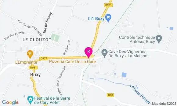 Localisation Pizzeria Café de la Gare