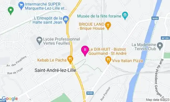 Localisation Restaurant  Le Dix Huit