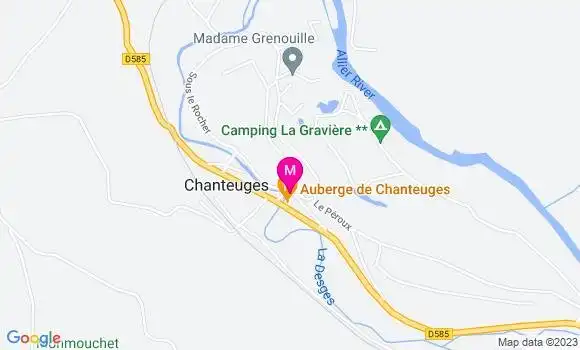 Localisation Auberge de Chanteuges