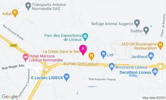 Localisation Restaurant  La Crêpe Dans le Bec