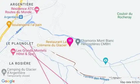 Localisation Restaurant  La Crèmerie du Glacier