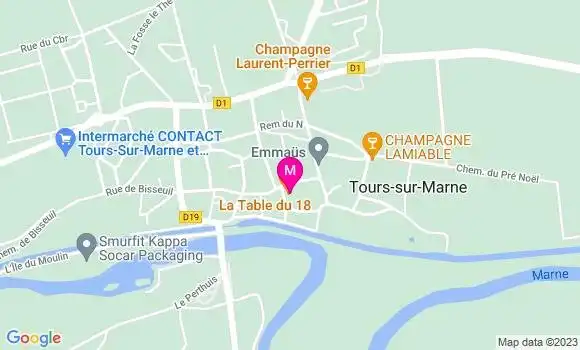 Localisation Restaurant  La Table du 18