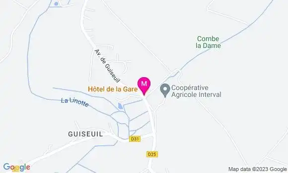 Localisation Restaurant Hôtel Hôtel de la Gare