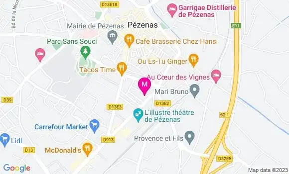 Localisation Restaurant  Les Marronniers