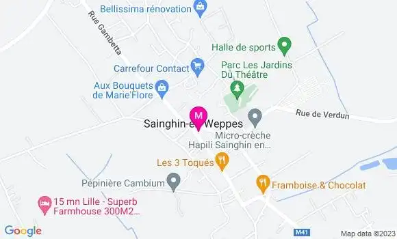 Localisation Restaurant  Au Tiot Sainghin