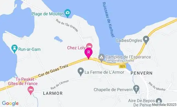 Localisation Auberge Granit Rose