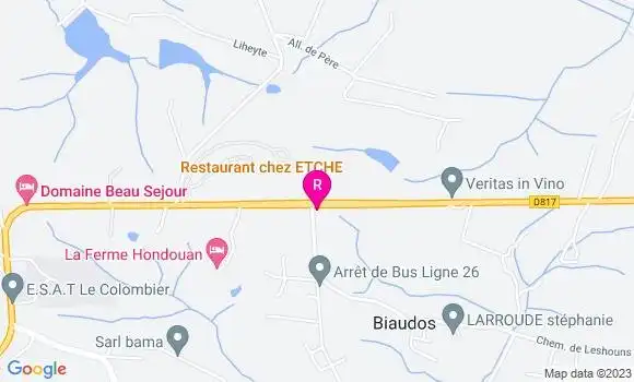 Localisation Restaurant  Chez Etche