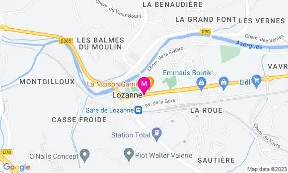 Localisation Restaurant Bar Café des Lauriers