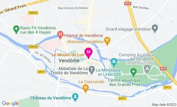 Localisation Restaurant  Le Moulin du Loir