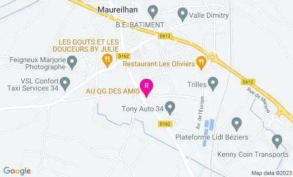 Localisation Restaurant  Au Qg des Amis