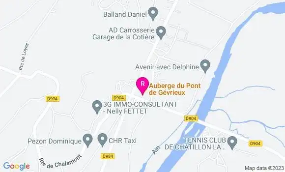 Localisation Auberge du Pont de Gévrieux