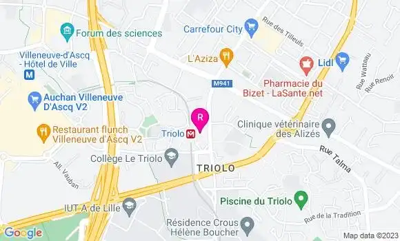 Localisation Restaurant  La Villeneuvoise Pizza