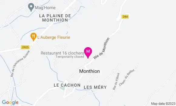 Localisation Restaurant  Le  16 Clochers