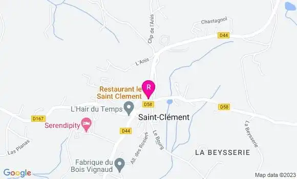 Localisation Restaurant  Le Saint Clement