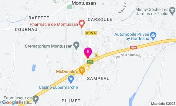 Localisation Restaurant  La Table de Montussan