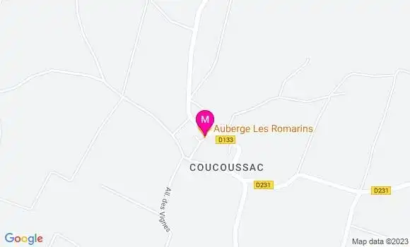 Localisation Auberge les Romarins