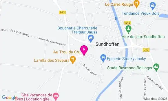 Localisation Restaurant  Au Trou du Cru