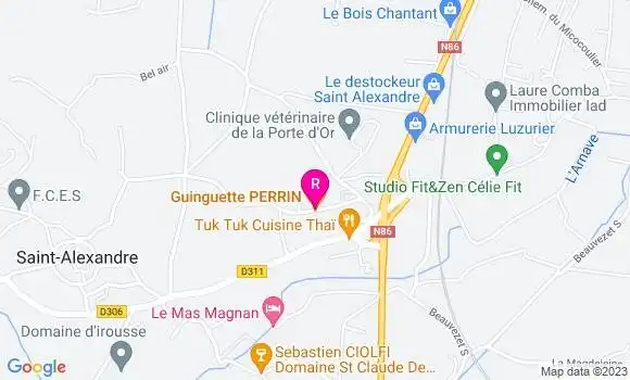 Localisation Restaurant  Guinguette Perrin