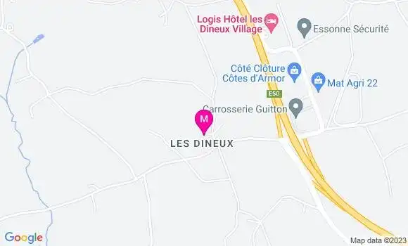Localisation Restaurant Hôtel Les Dineux Village