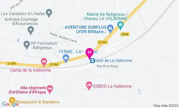 Localisation Les 2 Terrasses Brasserie de la Gare